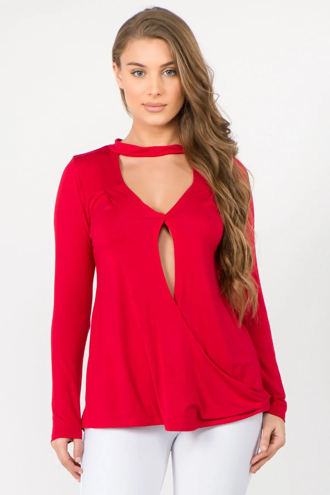 Flirty Sophistication Choker Wrap Top