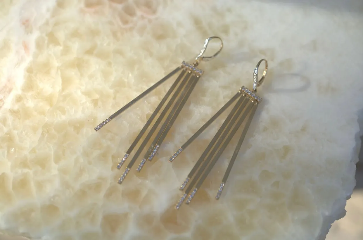 Fringe Diamond & Gold Earrings