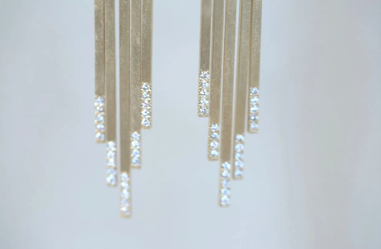 Fringe Diamond & Gold Earrings