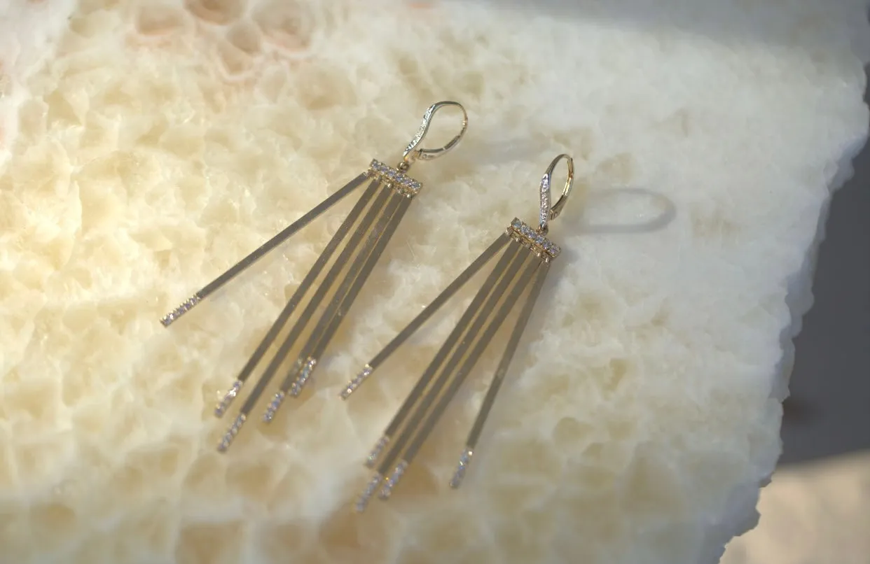 Fringe Diamond & Gold Earrings