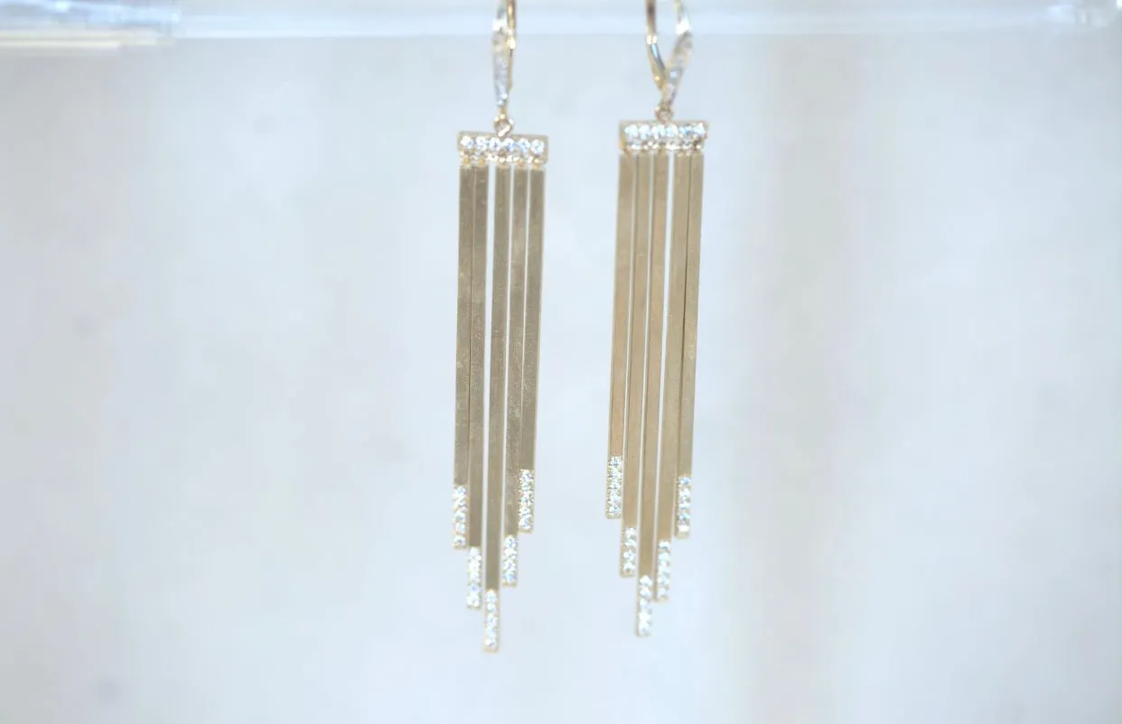 Fringe Diamond & Gold Earrings