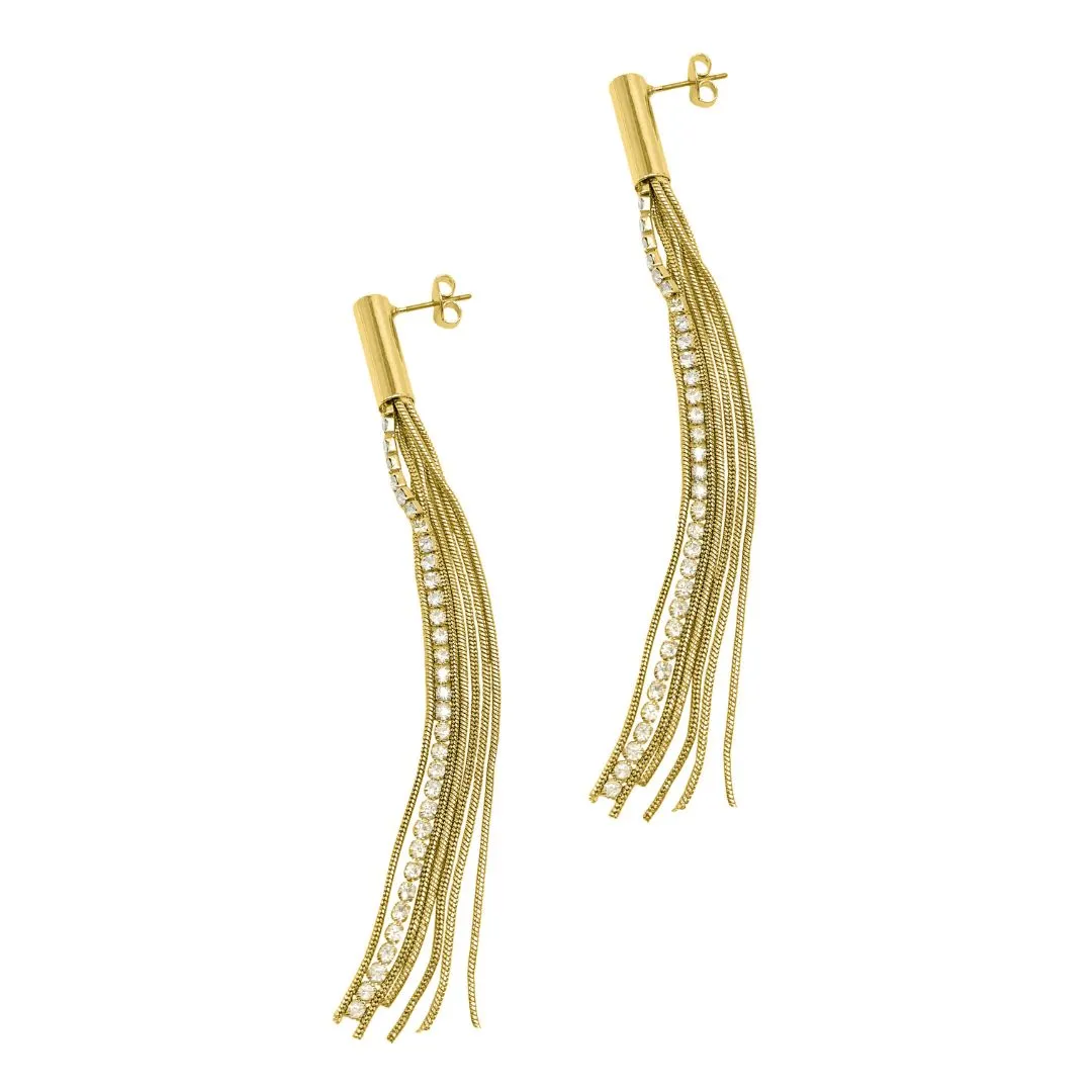 Fringe Drop Earrings gold