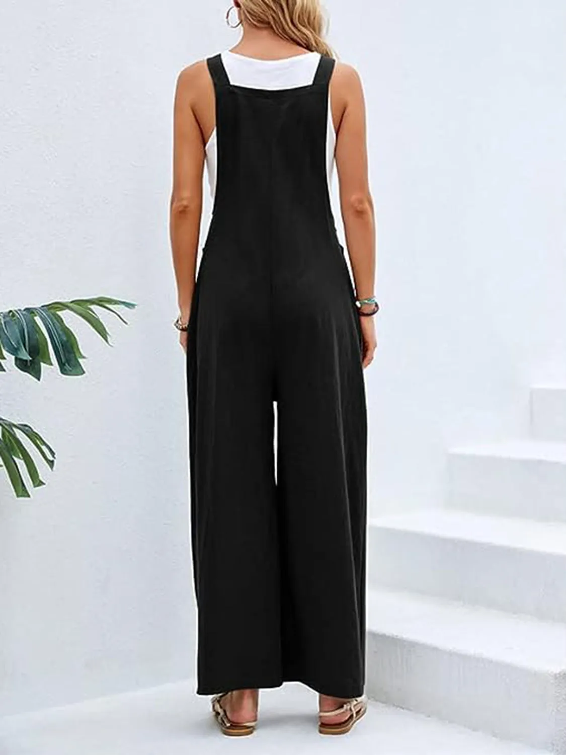 Full Size Wide Leg Overalls with Pockets