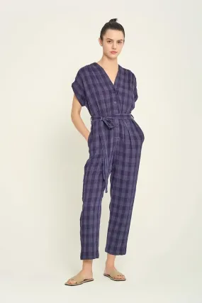 Gauze Gingham Jumpsuit