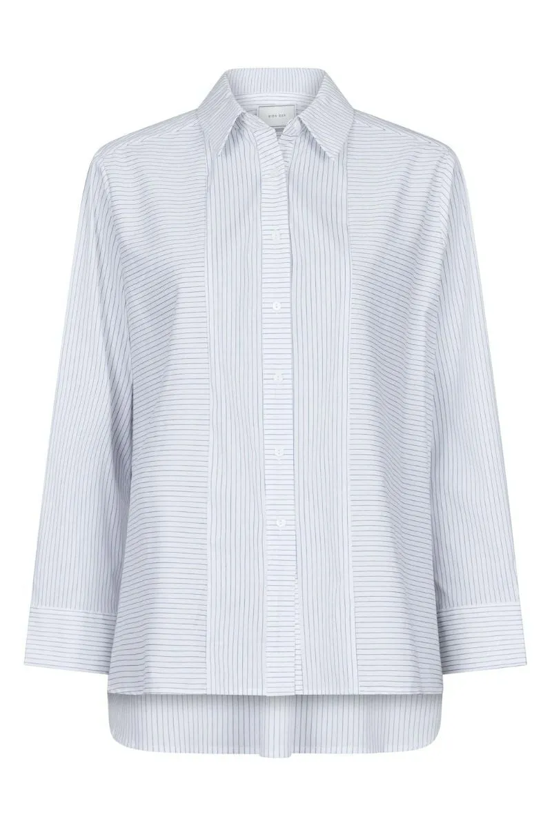 Gili Stripe Shirt | White | Skjorte fra Neo Noir