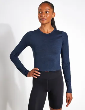 Girlfriend Collective ReSet Cropped Long Sleeve - Midnight