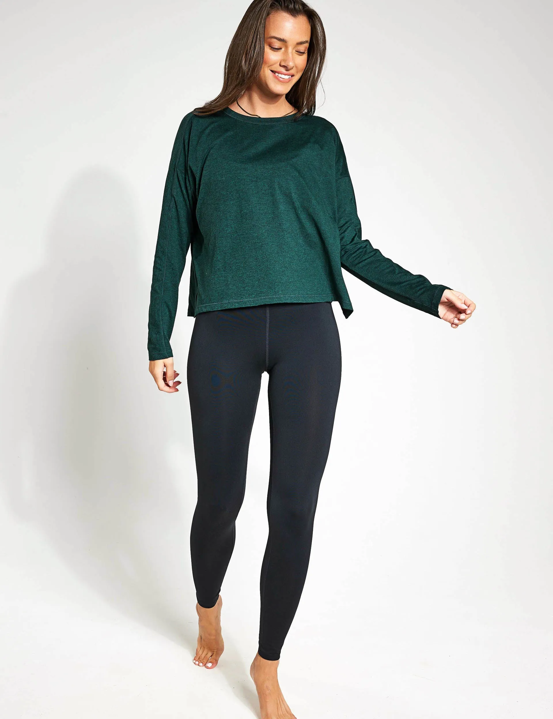 Girlfriend Collective ReSet Long Sleeve Tee - Moss