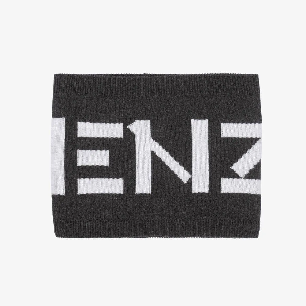 Grey Knitted Logo Snood