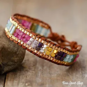 Handmade Multi-color Beaded Wrap Bracelet