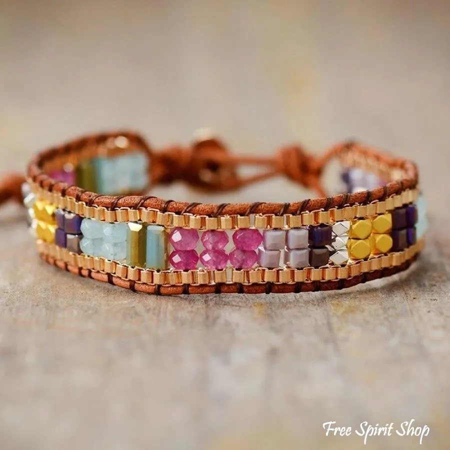 Handmade Multi-color Beaded Wrap Bracelet