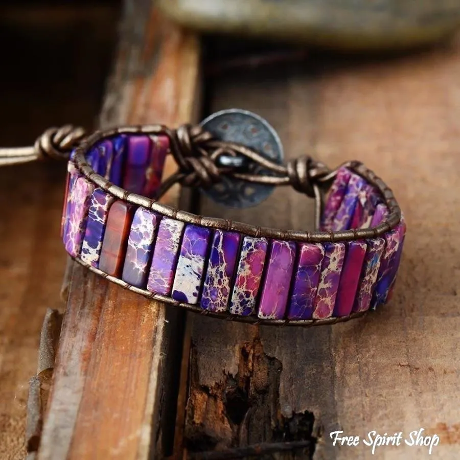 Handmade Purple Jasper Tube Wrap Bracelet