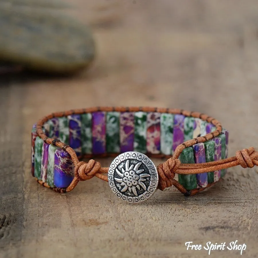 Handmade Purple Jasper Tube Wrap Bracelet