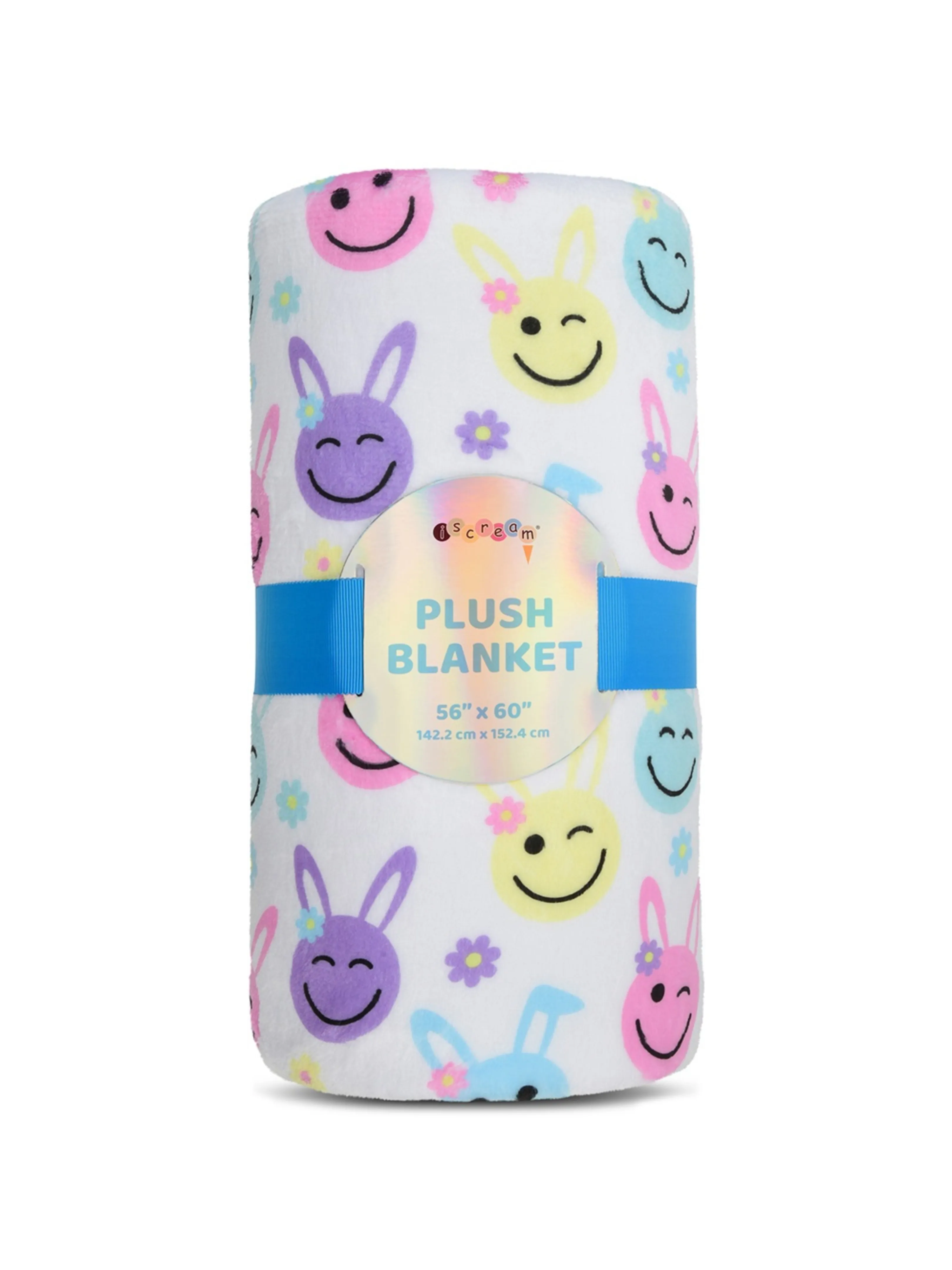 Happy Face Bunnies Plush Blanket