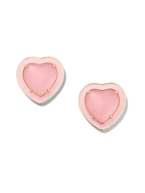 Heart Jelly Button Stud Earrings in Petal