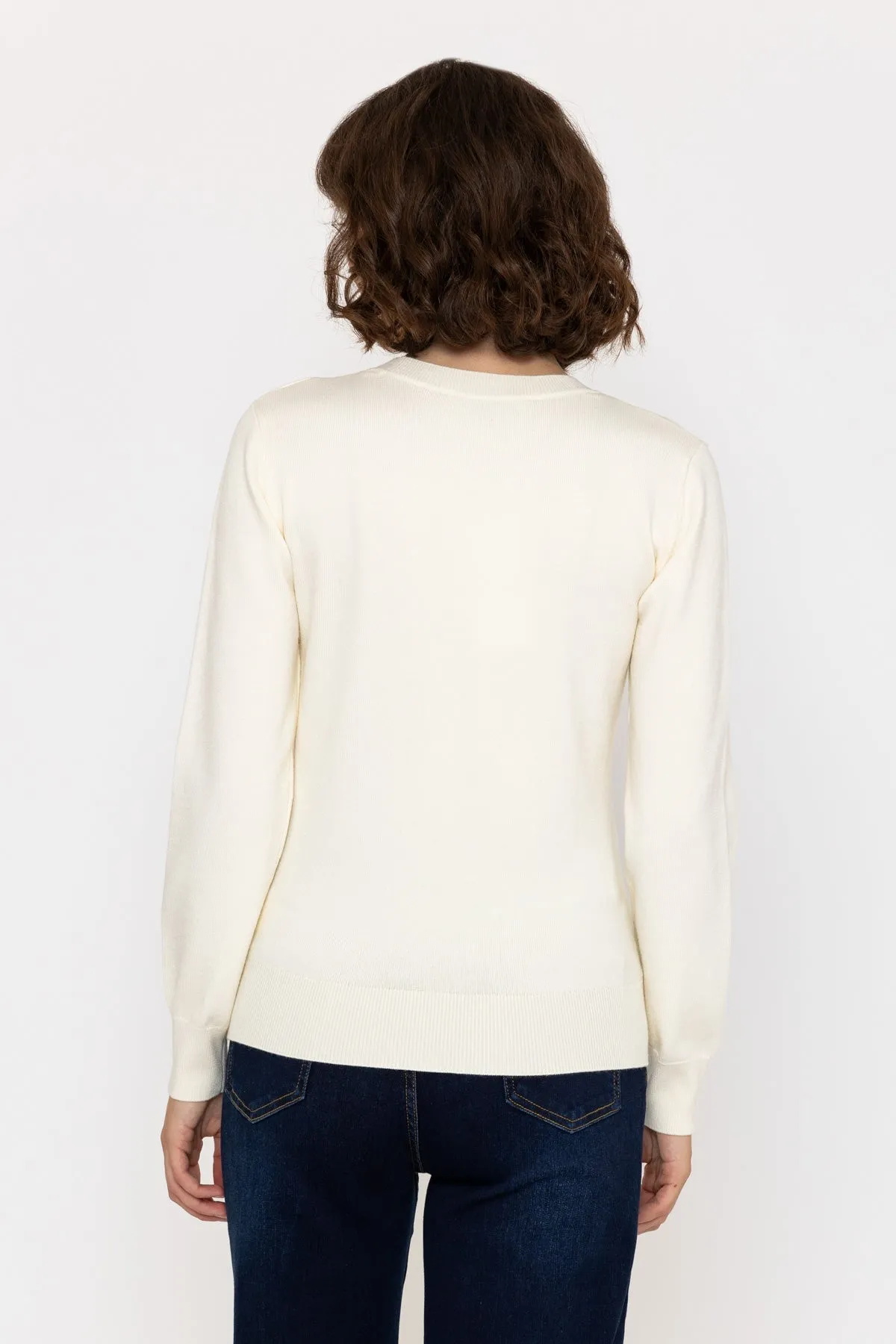 Heart Motif Knit Jumper in Ivory