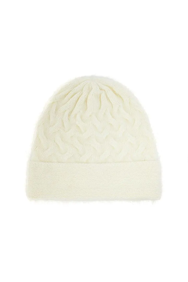 heavily knit beanie hat