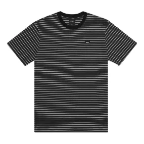 HUF DAVIS STRIPED SHORT SLEEVE KNIT TOP // BLACK