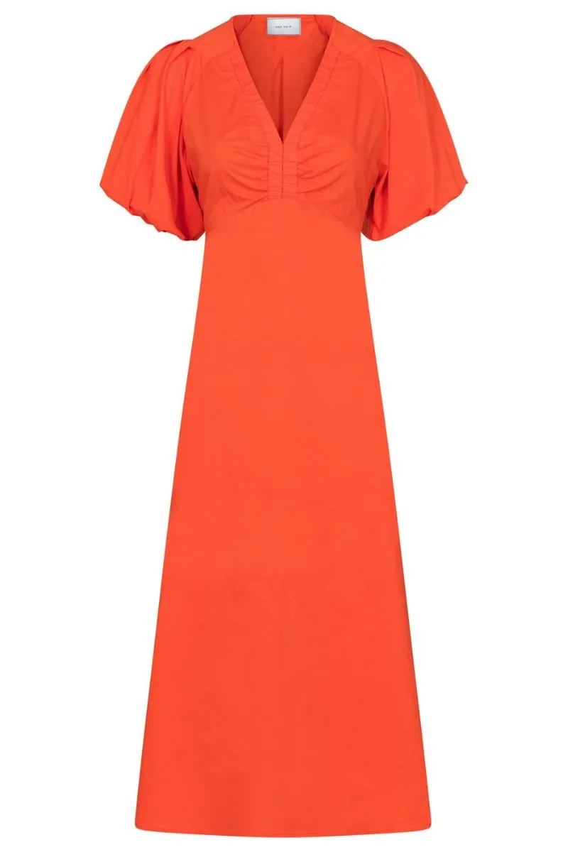 Illana Poplin Dress | Coral | Kjole fra Neo Noir