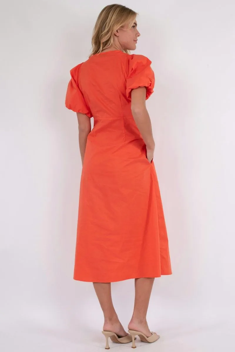 Illana Poplin Dress | Coral | Kjole fra Neo Noir