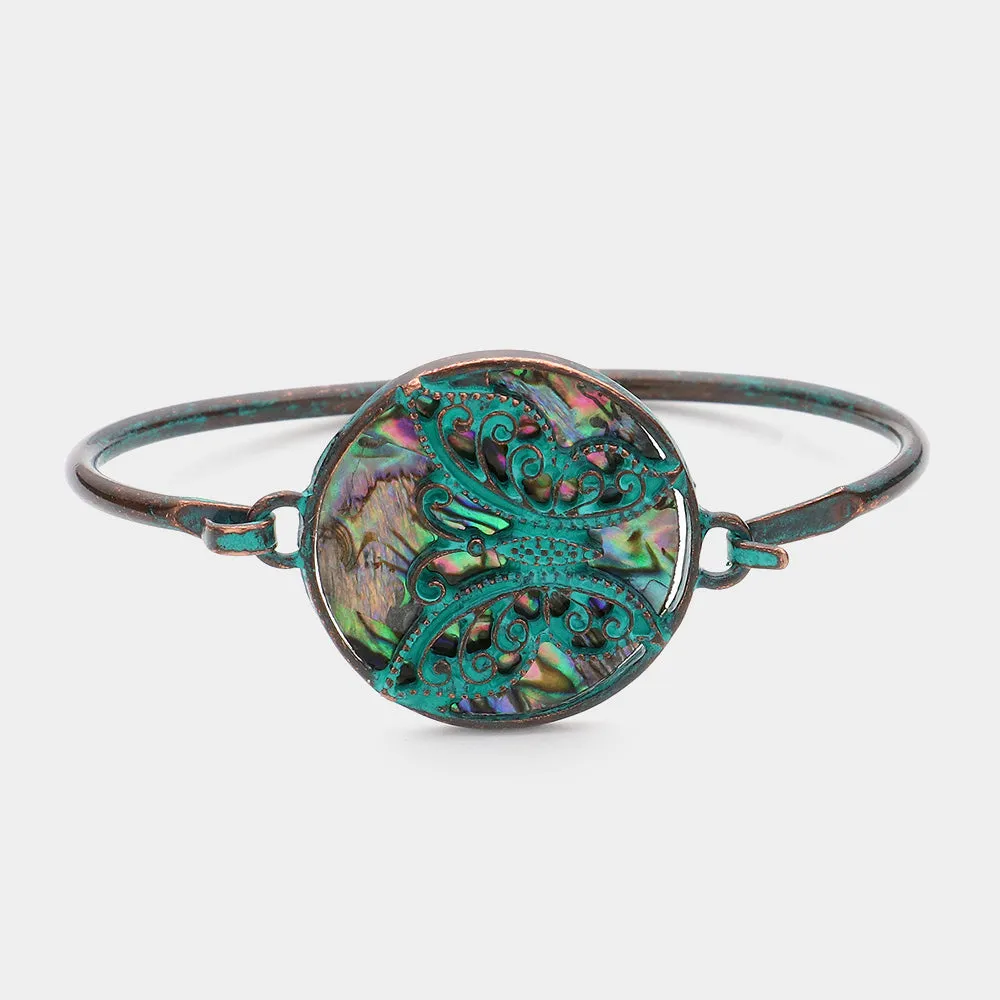 iLLASPARKZ Abalone Butterfly Pointed Bangle Bracelet