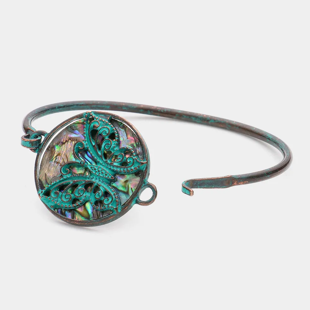 iLLASPARKZ Abalone Butterfly Pointed Bangle Bracelet