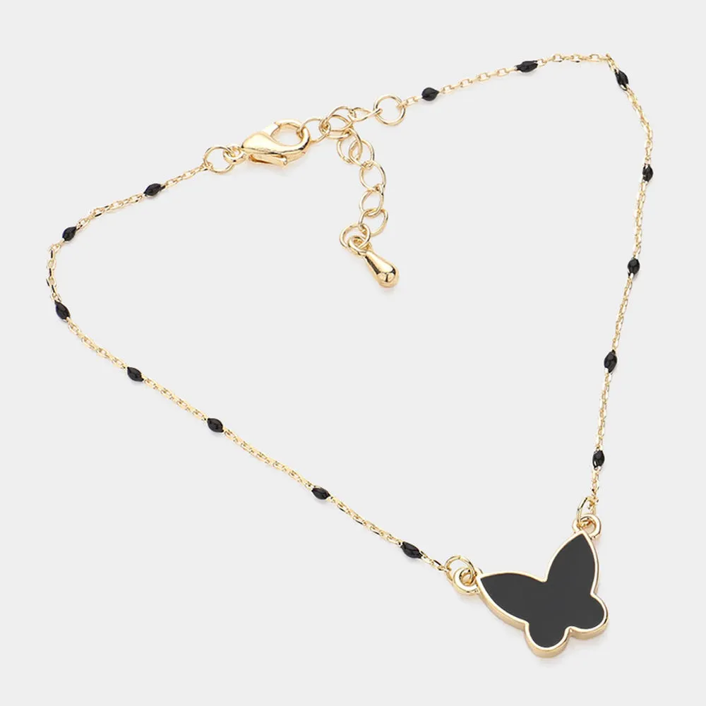 iLLASPARKZ Enamel Butterfly Pendant Pointed Bracelet