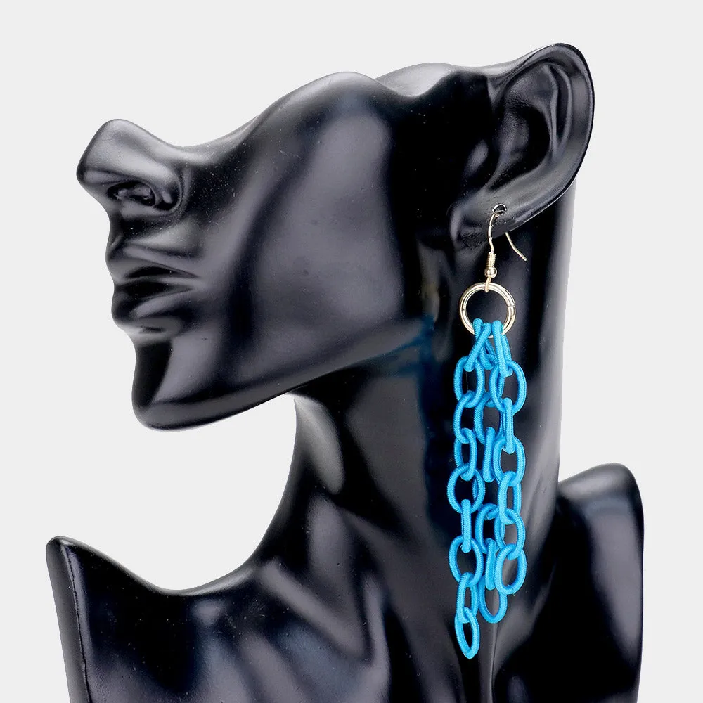 iLLASPARKZ Fabric Link Fringe Earrings