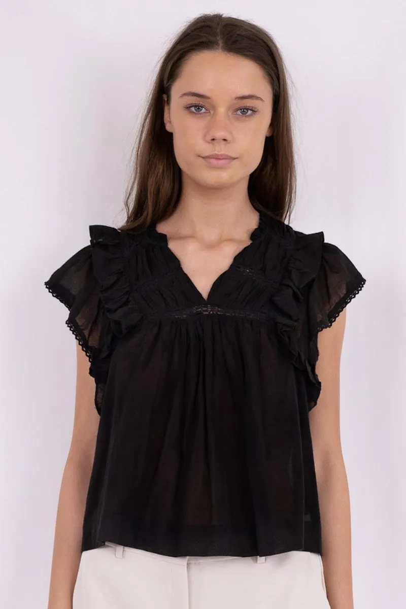 Jayla S Voile Top | Black | Top fra Neo Noir