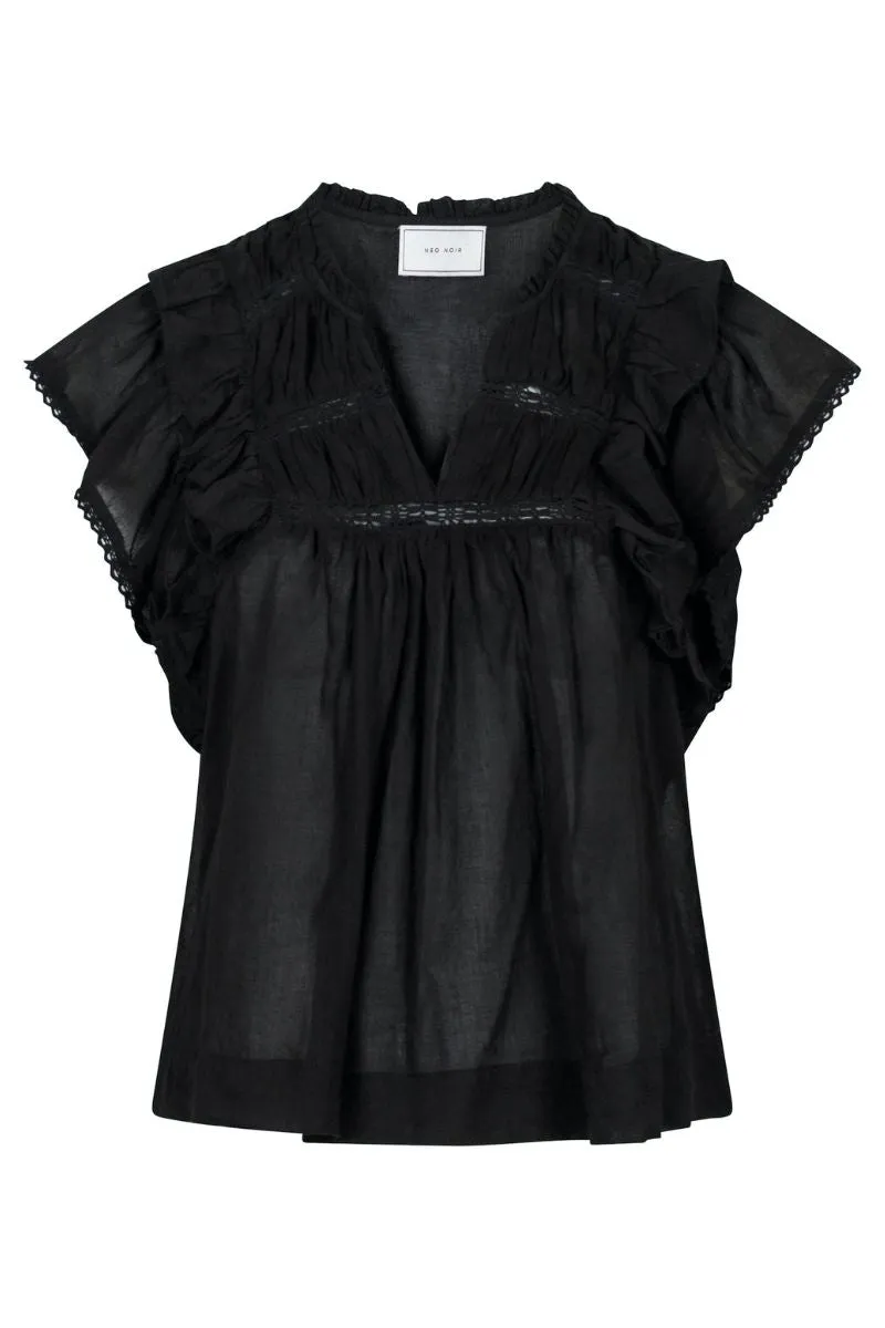 Jayla S Voile Top | Black | Top fra Neo Noir