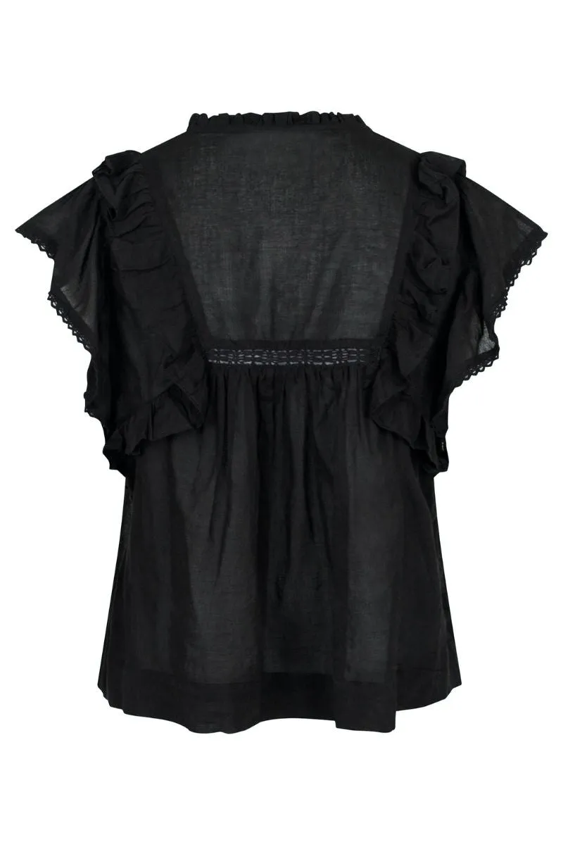 Jayla S Voile Top | Black | Top fra Neo Noir