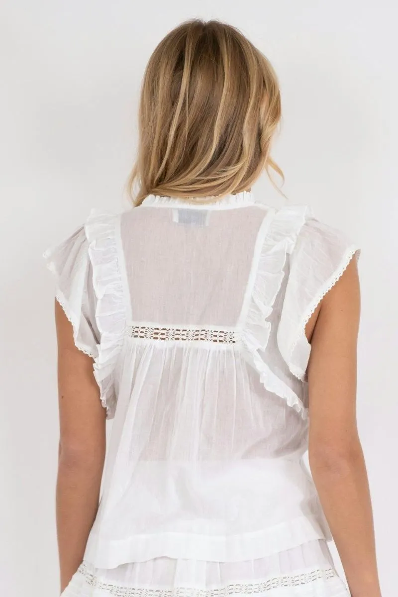 Jayla S Voile Top | White | Top fra Neo Noir