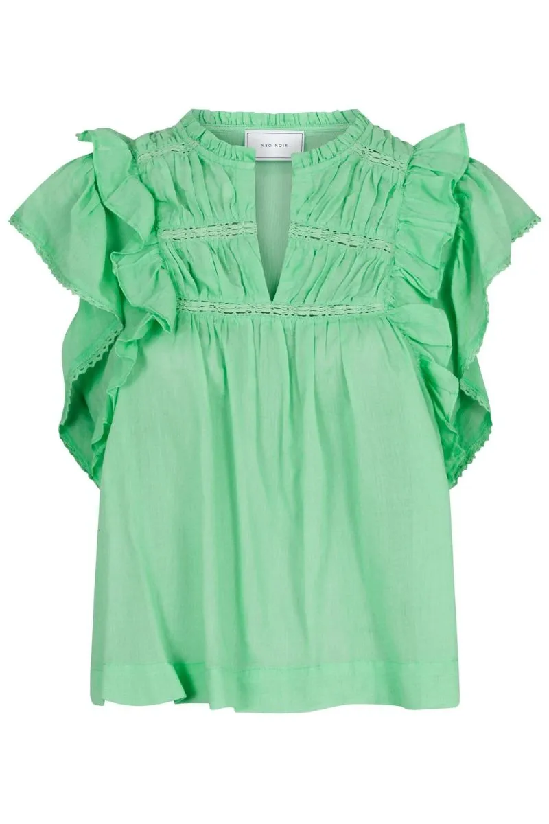 Jayla S Voile Top 159881 | Apple Green | Top fra Neo Noir