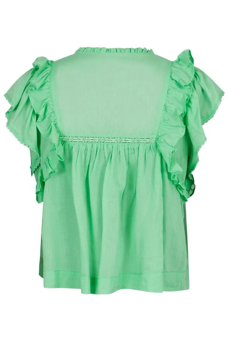 Jayla S Voile Top 159881 | Apple Green | Top fra Neo Noir