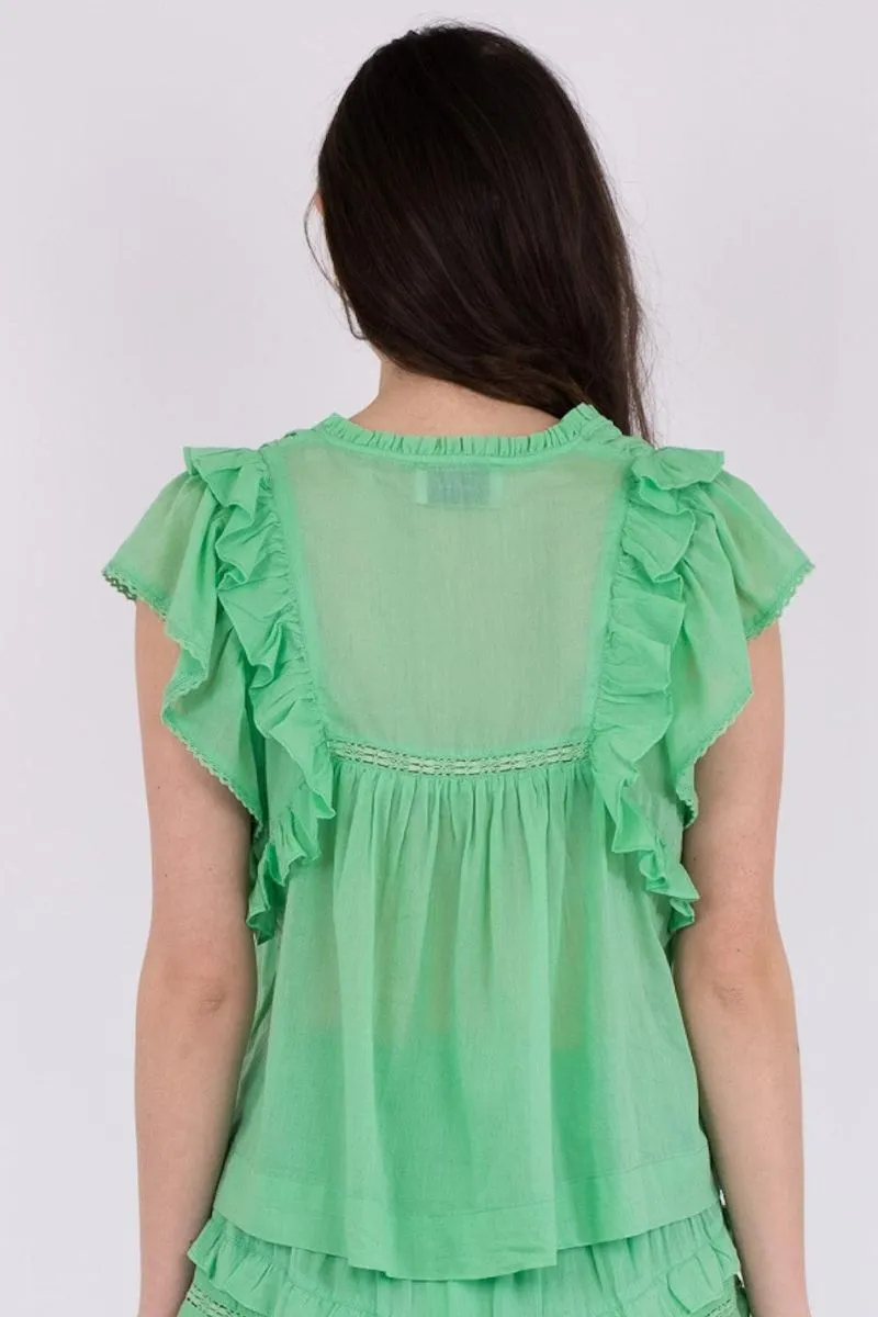 Jayla S Voile Top 159881 | Apple Green | Top fra Neo Noir