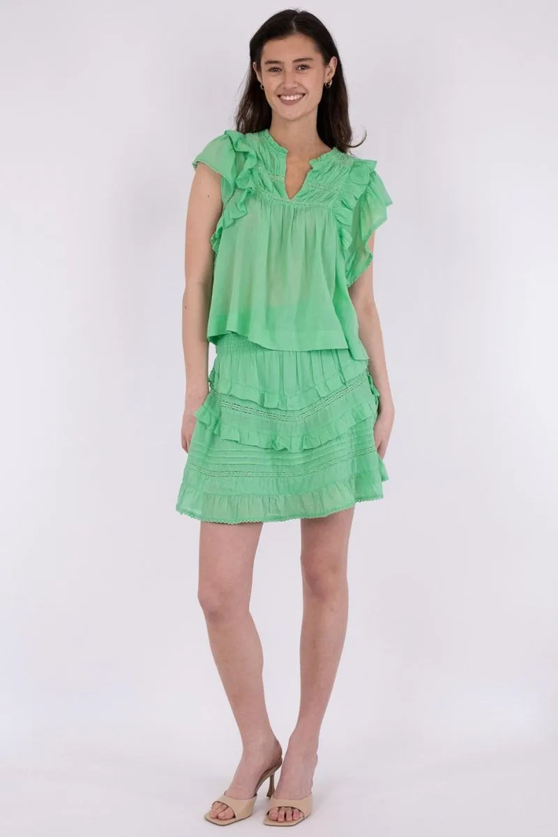 Jayla S Voile Top 159881 | Apple Green | Top fra Neo Noir