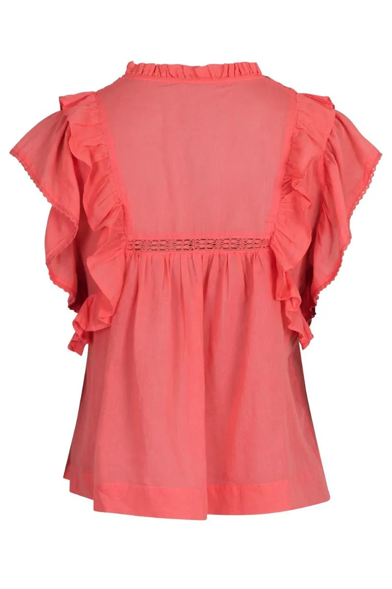 Jayla S Voile Top 159881 | Coral | Top fra Neo Noir