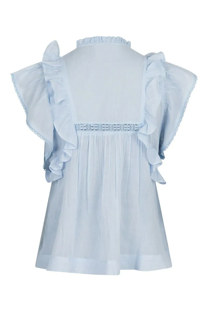 Jayla S Voile Top 159881 | Light Blue | Other fra Neo Noir