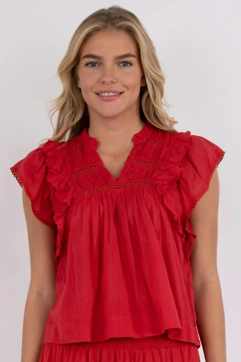 Jayla S Voile Top 159881 | Red | Top fra Neo Noir