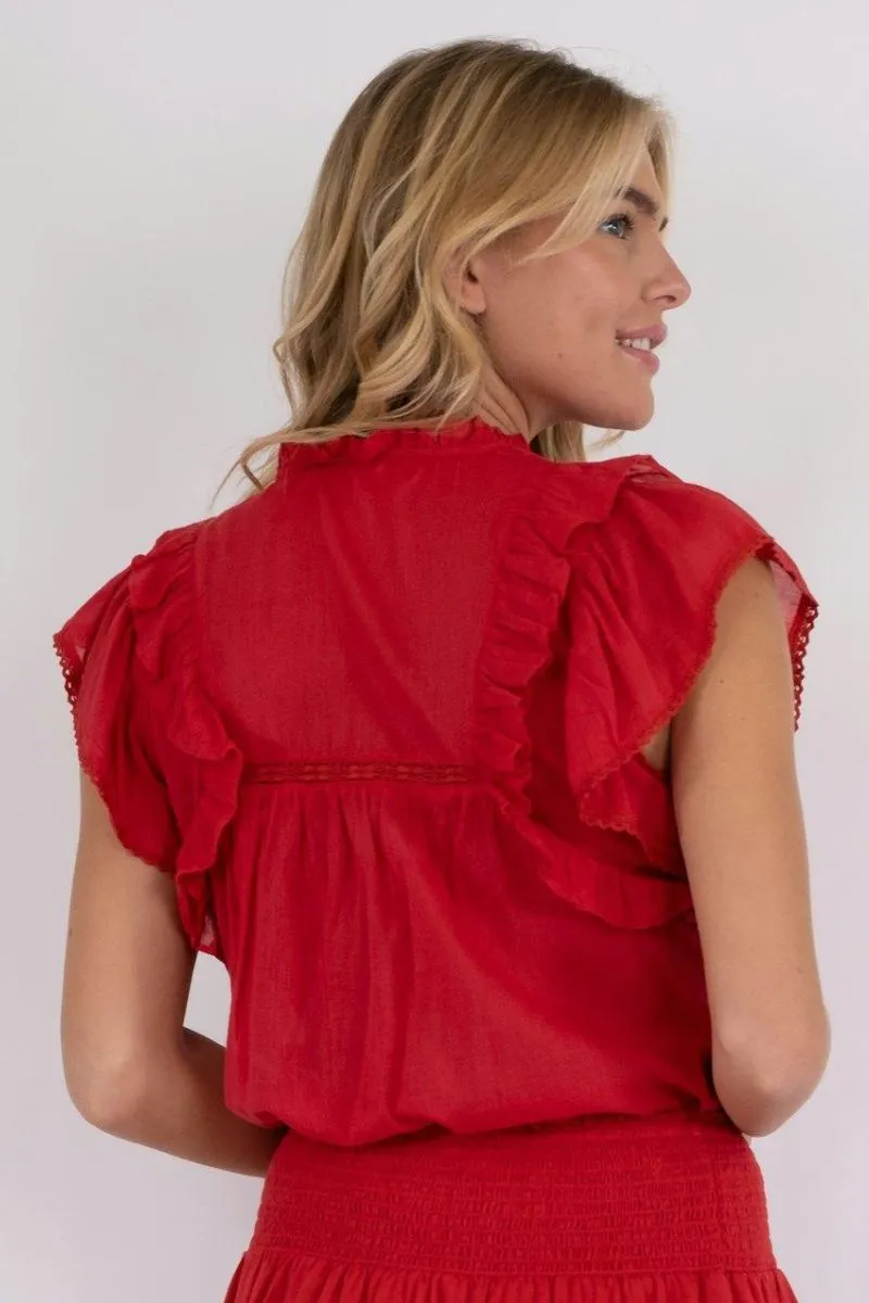 Jayla S Voile Top 159881 | Red | Top fra Neo Noir