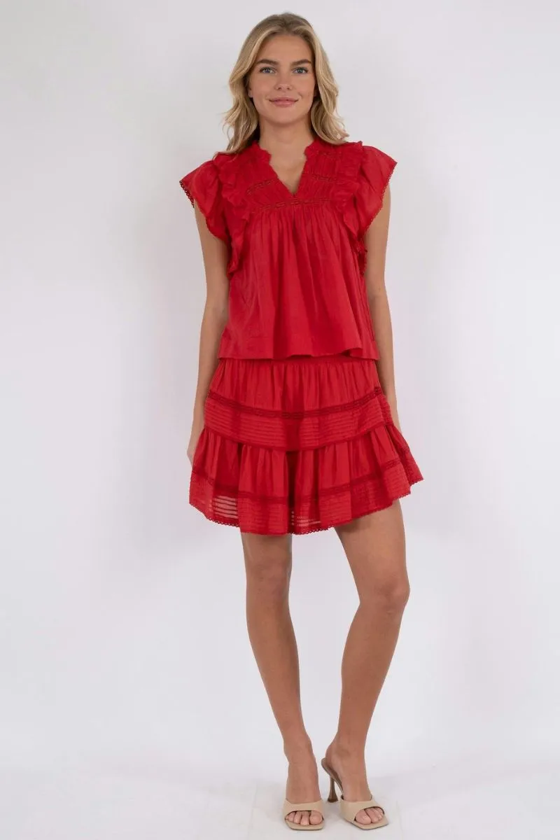 Jayla S Voile Top 159881 | Red | Top fra Neo Noir