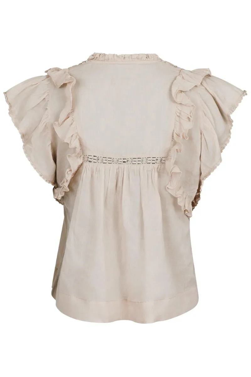 Jayla S Voile Top 159881 | Sand | Top fra Neo Noir