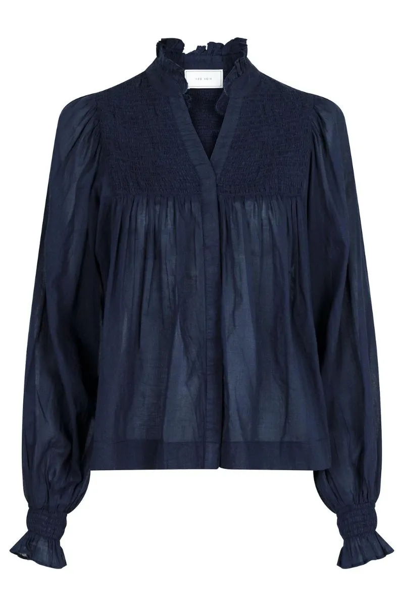 Jill S Voile Blouse | Navy | Bluse fra Neo Noir