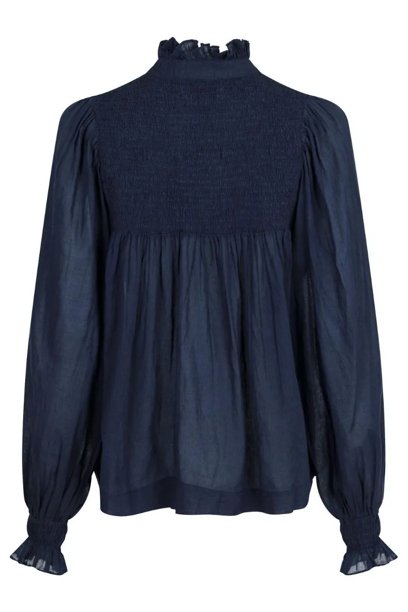 Jill S Voile Blouse | Navy | Bluse fra Neo Noir