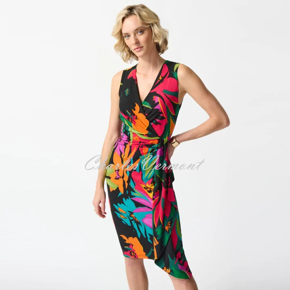 Joseph Ribkoff Tropical Print Wrap Dress - Style 242012