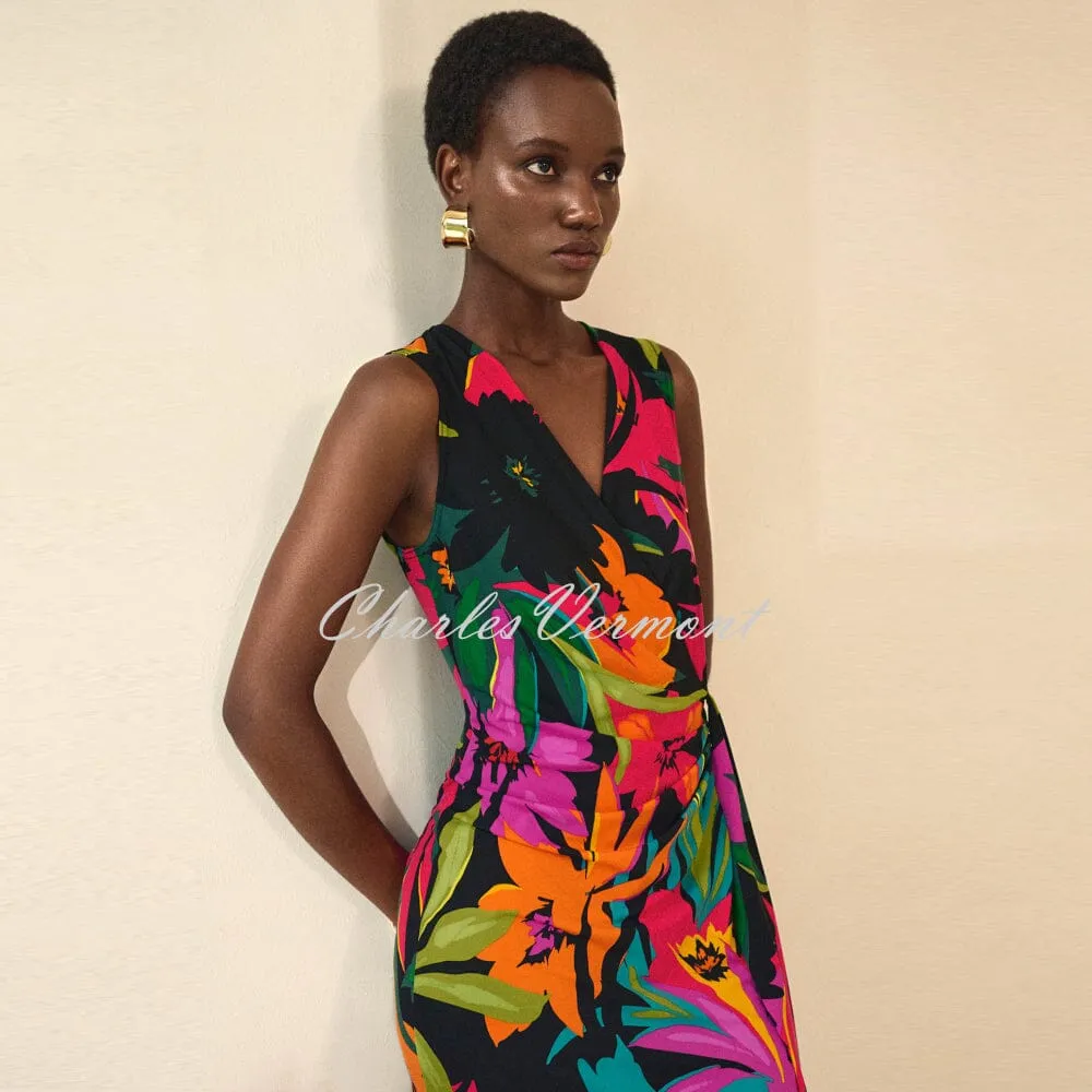 Joseph Ribkoff Tropical Print Wrap Dress - Style 242012