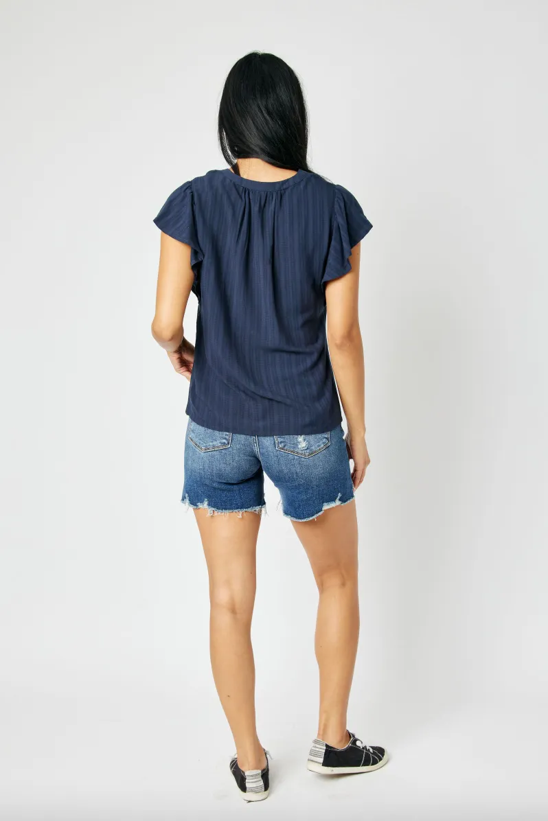 Judy Blue Hi-Lo Hem Destroyed Shorts