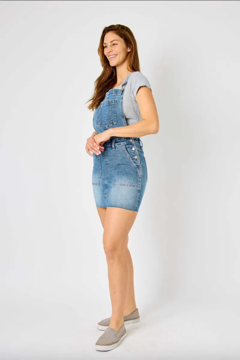 Judy Blue Raw Hem Overall Skirt