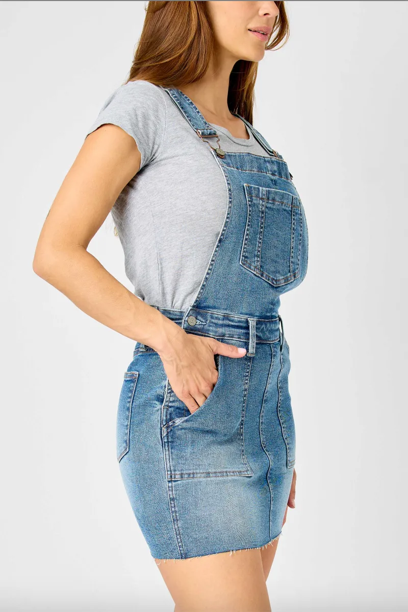 Judy Blue Raw Hem Overall Skirt