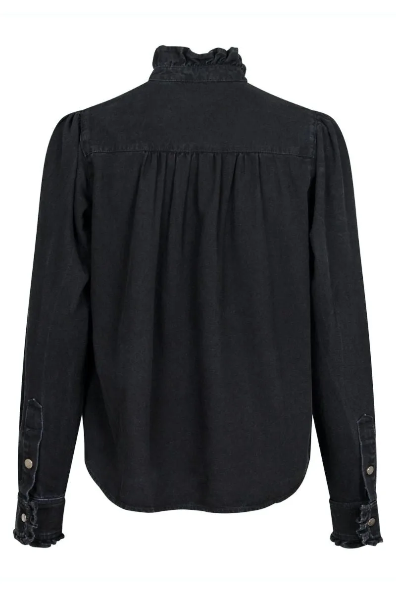 Justine Denim Shirt | Black | Skjorte fra Neo Noir