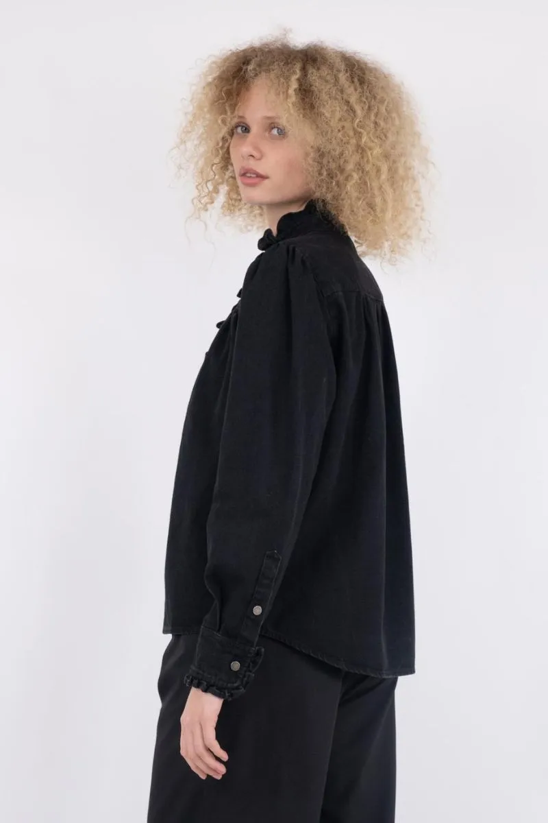 Justine Denim Shirt | Black | Skjorte fra Neo Noir